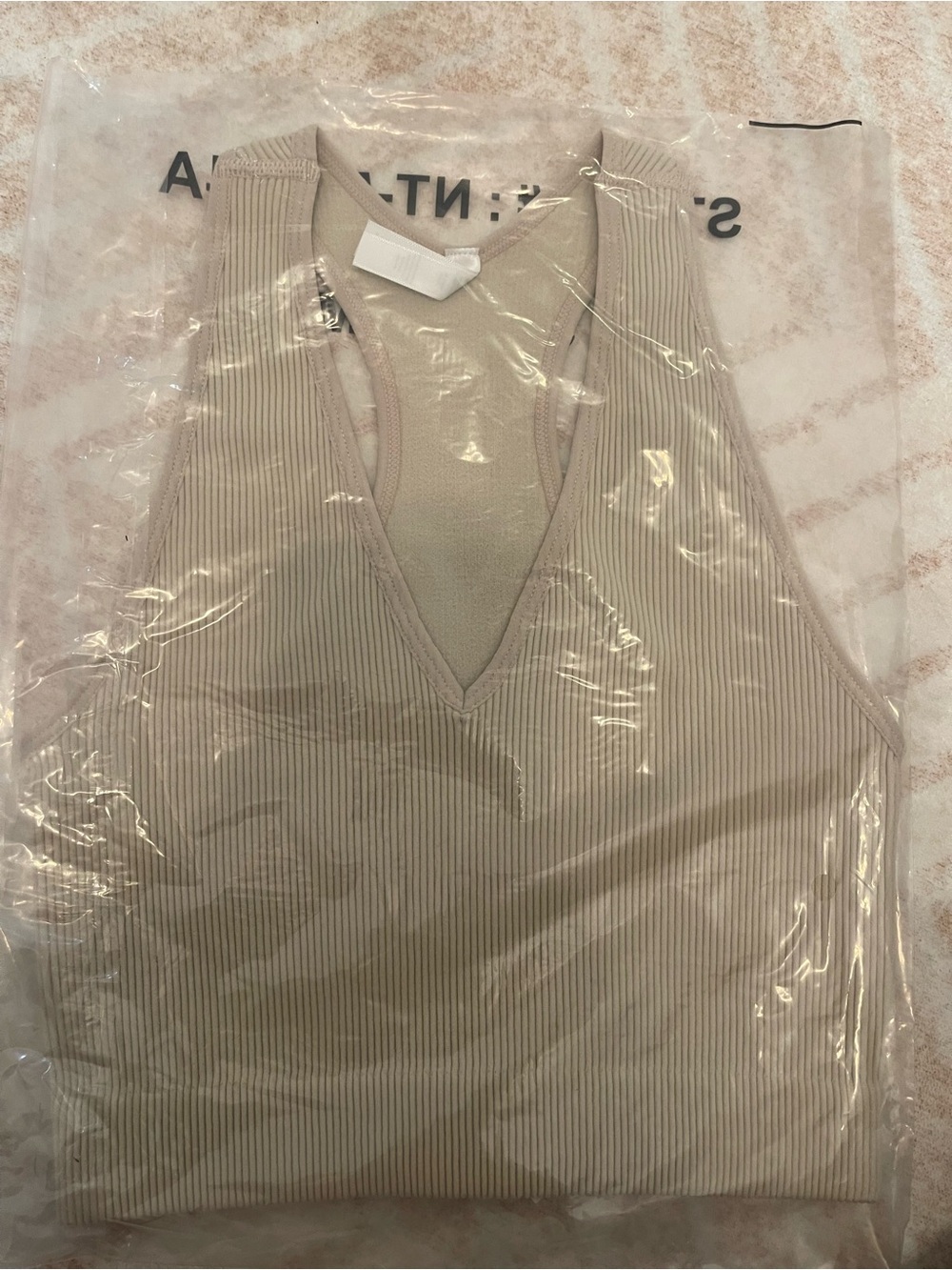 Zenana Ribbed V-Neck Brami - Picture 2 of 3
